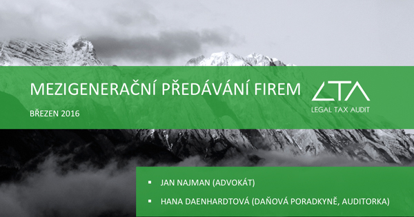 Mezigenerační předávání firem – advokátní kancelář LTA